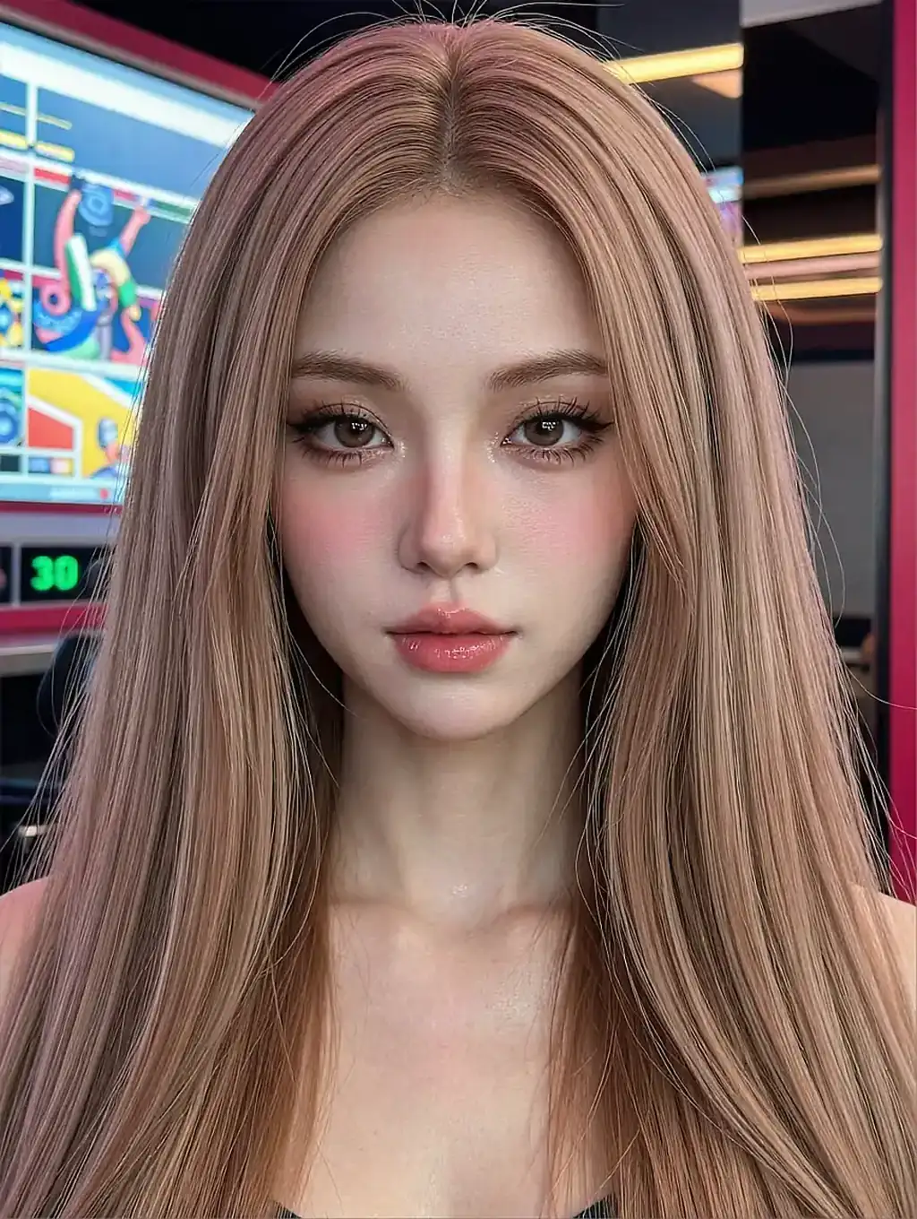 Fictional AI character featured on the second landing page, in daylight